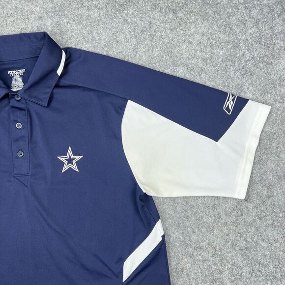Dallas Cowboys‎ Shirt Mens Medium Blue White Short Sleeve Polo Reebok NFL Y2K - Picture 4 of 15